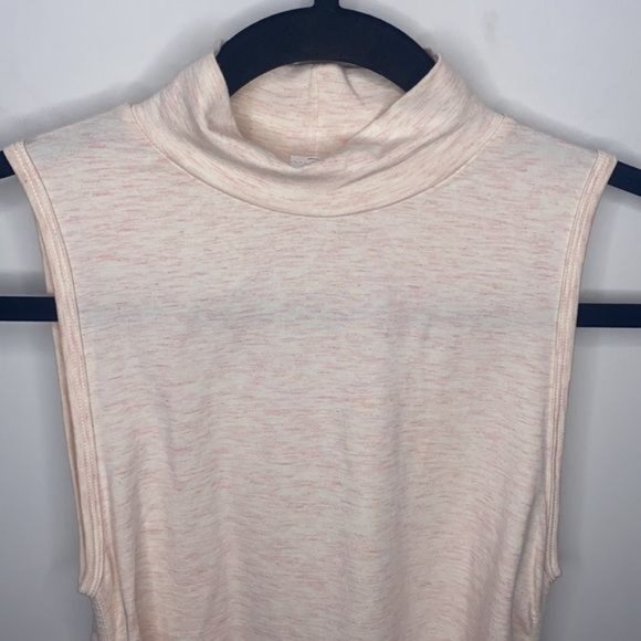 Fabletics Light Pink Mock Neck Ruched Dress: Extra Small - Picture 2 of 5